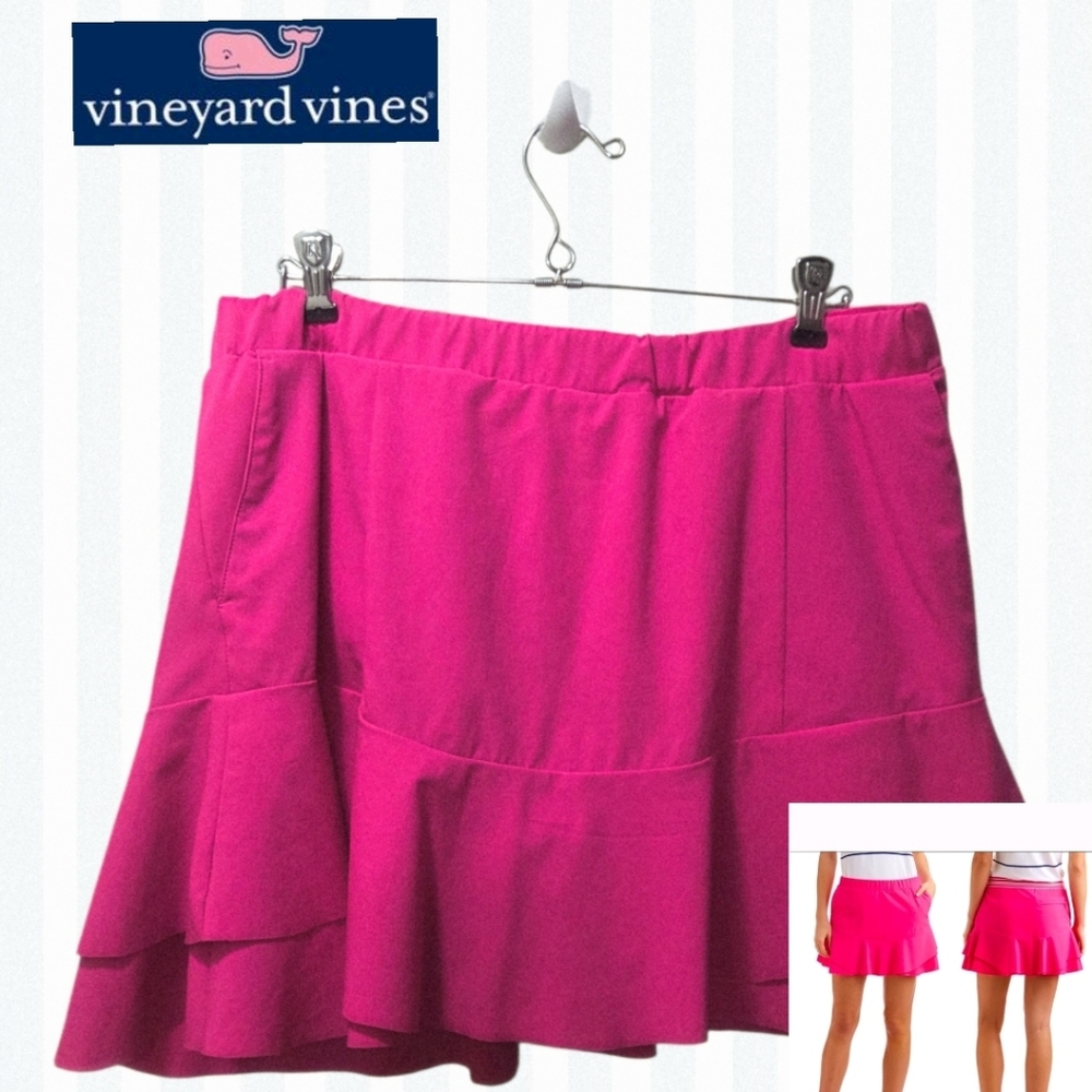 Vineyard Vines Pink Layered Ruffled Sport Skort